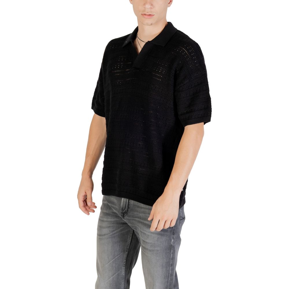 Only & Sons Black Cotton Polo Shirt