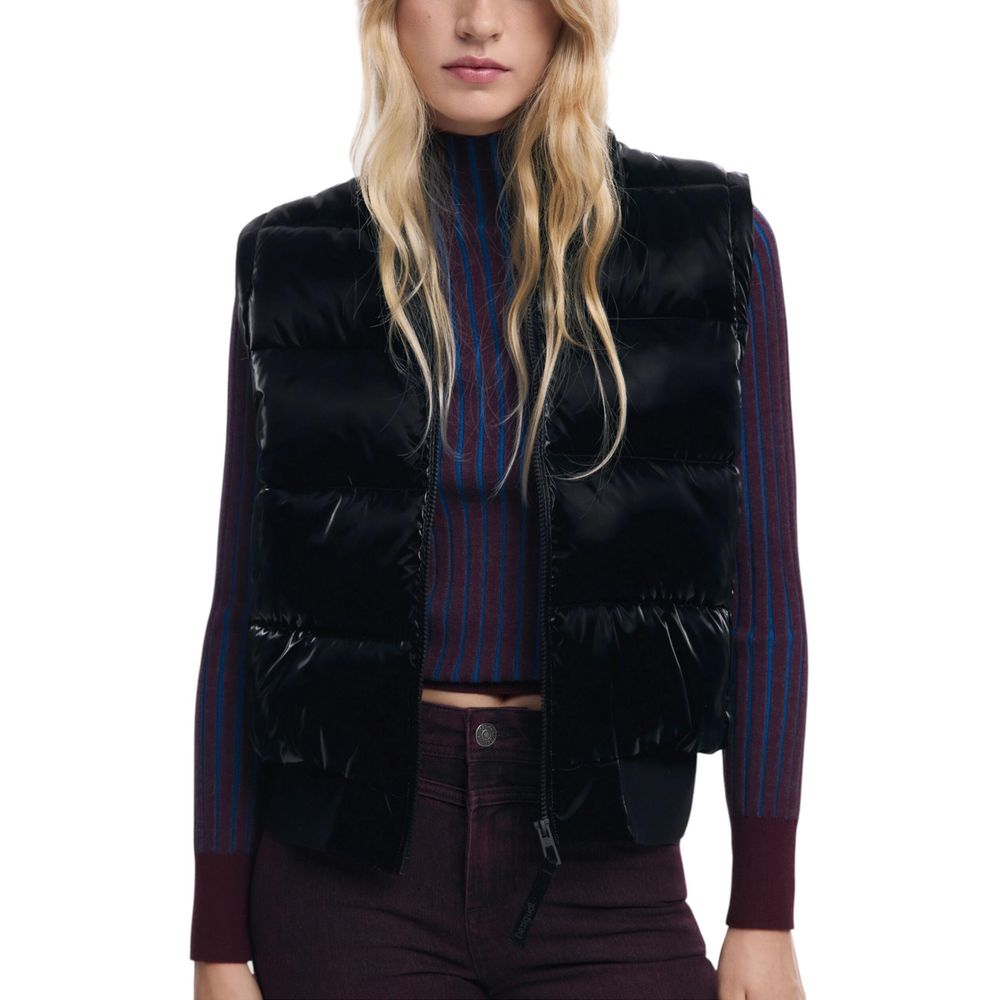 Desigual Black Polyester Full-Length Jacket