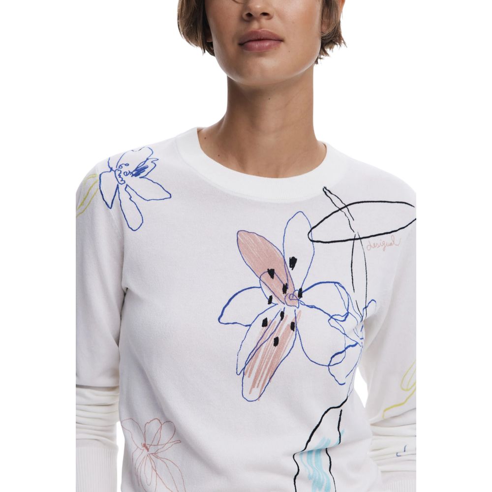 Desigual Cream Viscose Sweatshirt