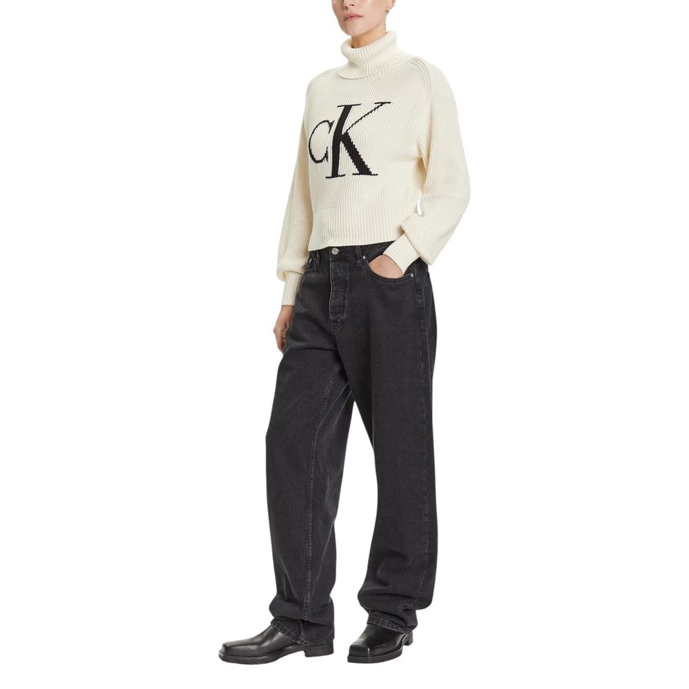Calvin Klein Jeans Beige Cotton Sweatshirt