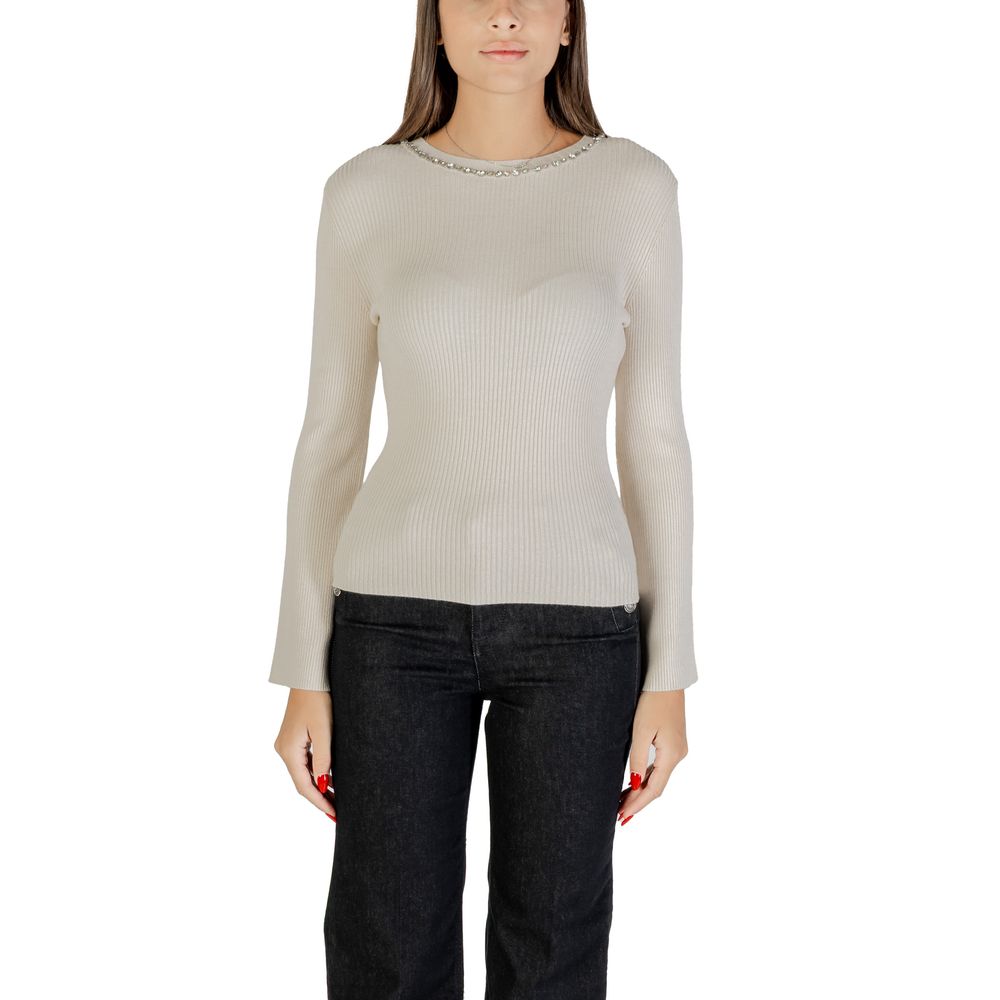 Only Beige Viscose Sweatshirt