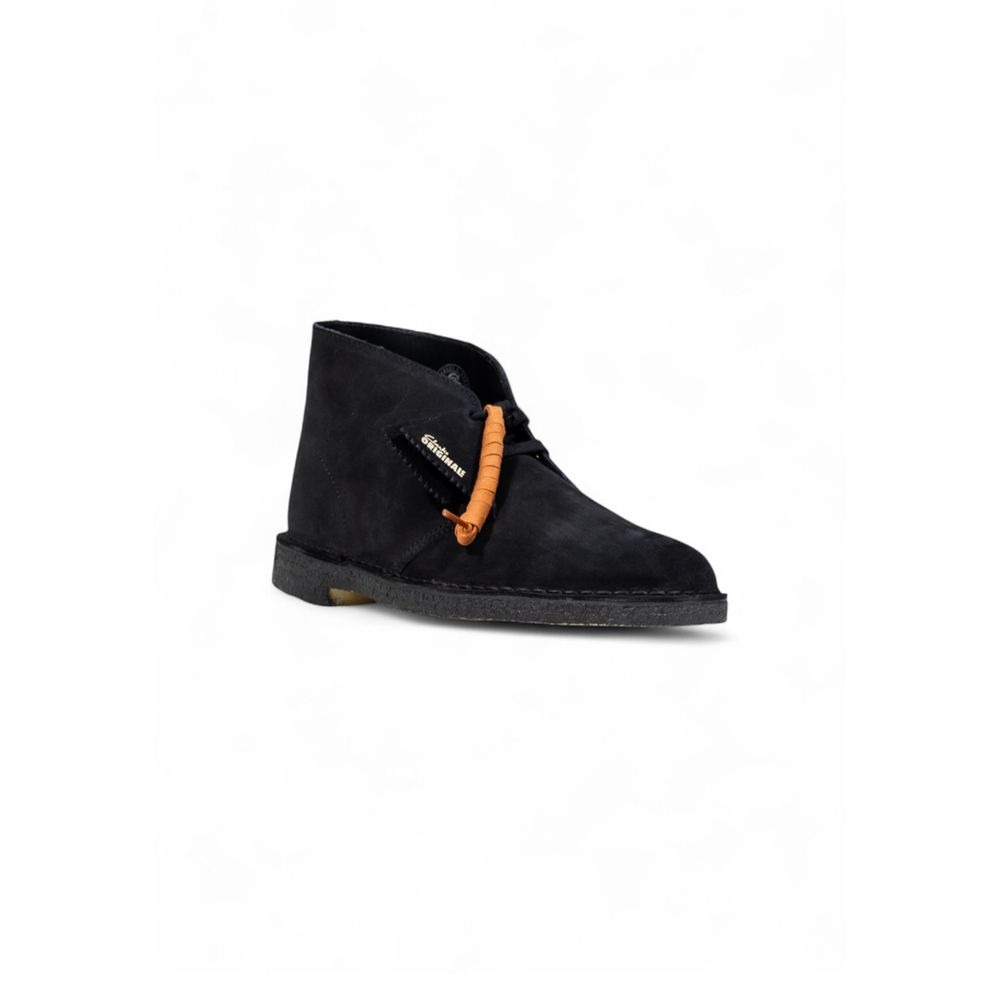 Clarks Black Suede Leather Lace-Up Boots
