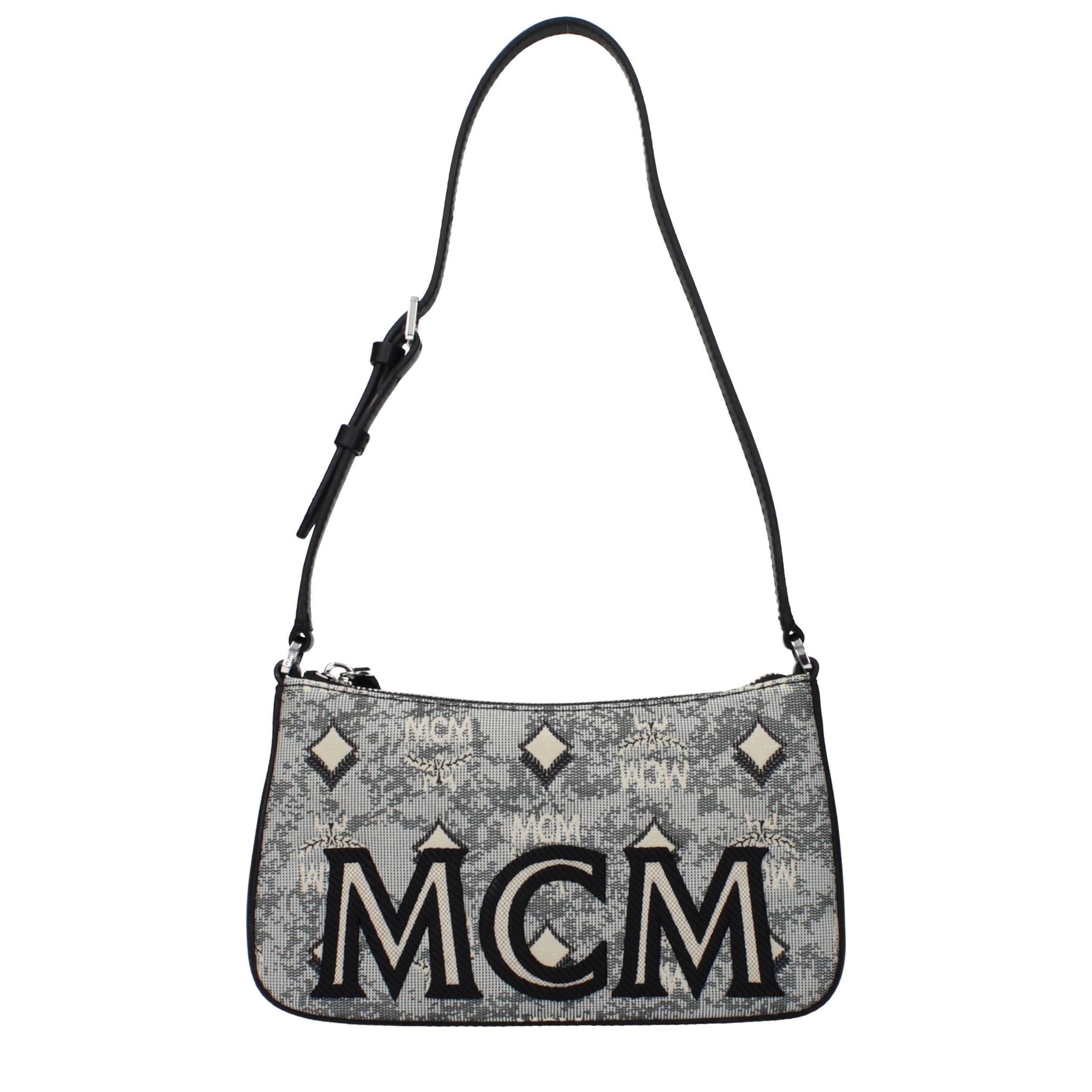 MCM Gray Fabric Crossbody Bag
