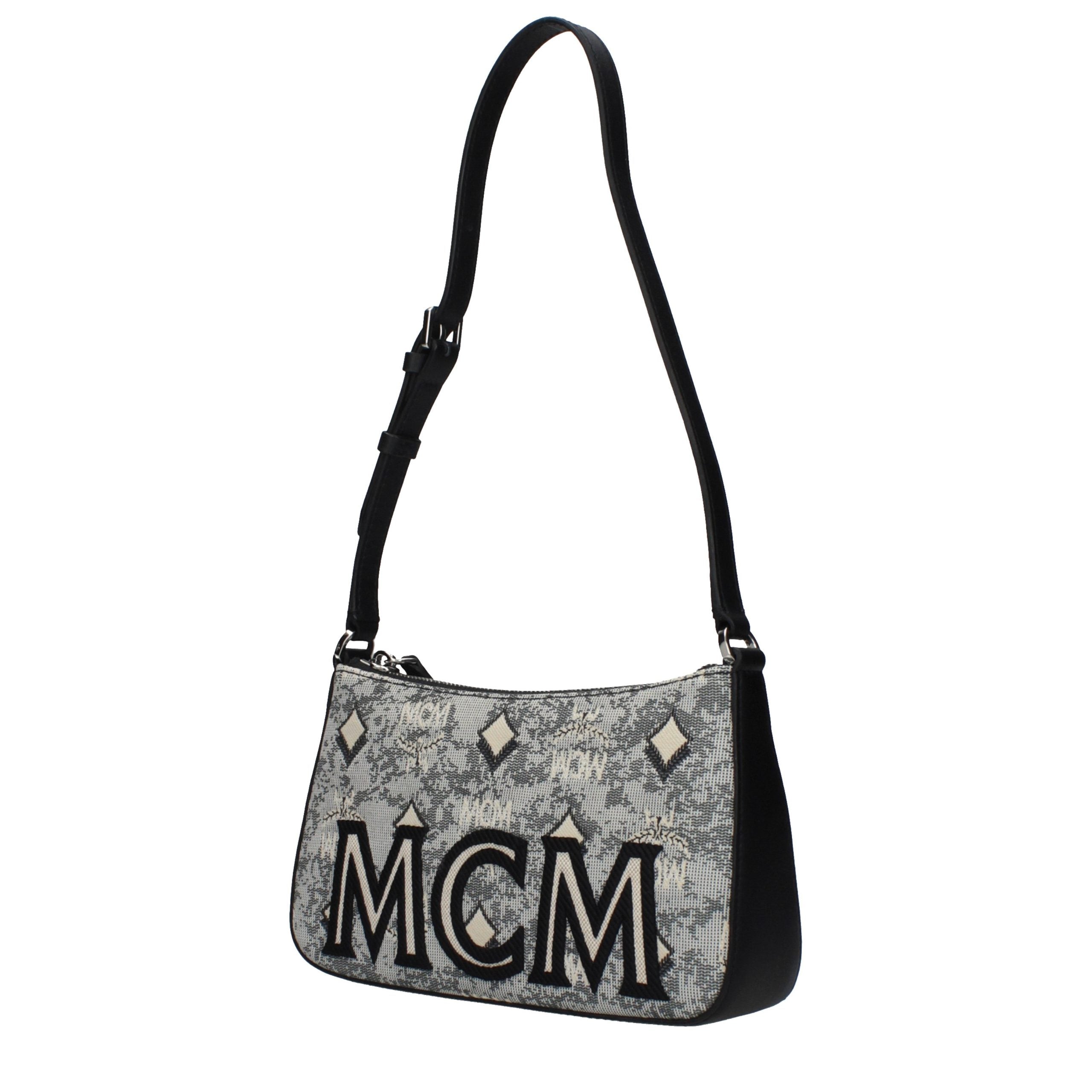 MCM Gray Fabric Crossbody Bag