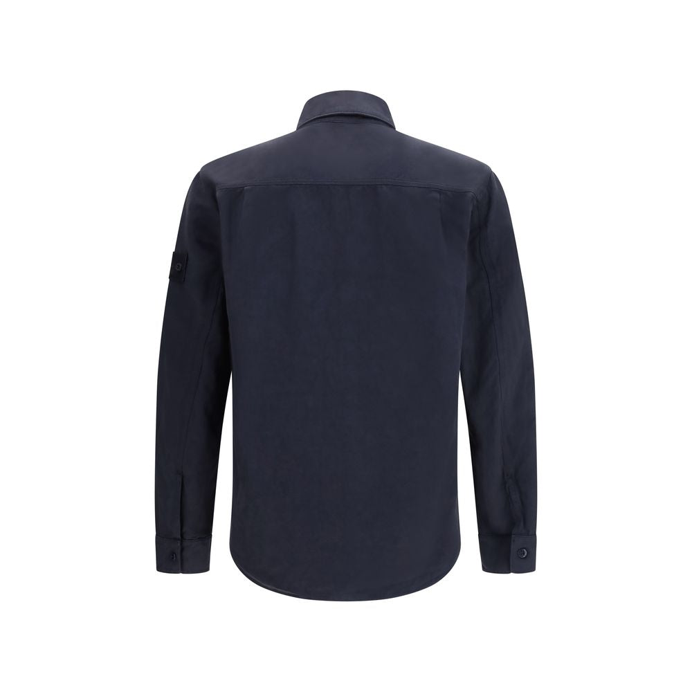 Stone Island Blue Cotton Jackets And Coat