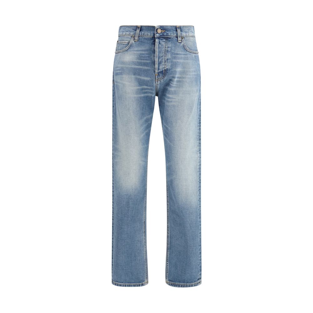 Haikure Blue Cotton Straight-Leg Jeans