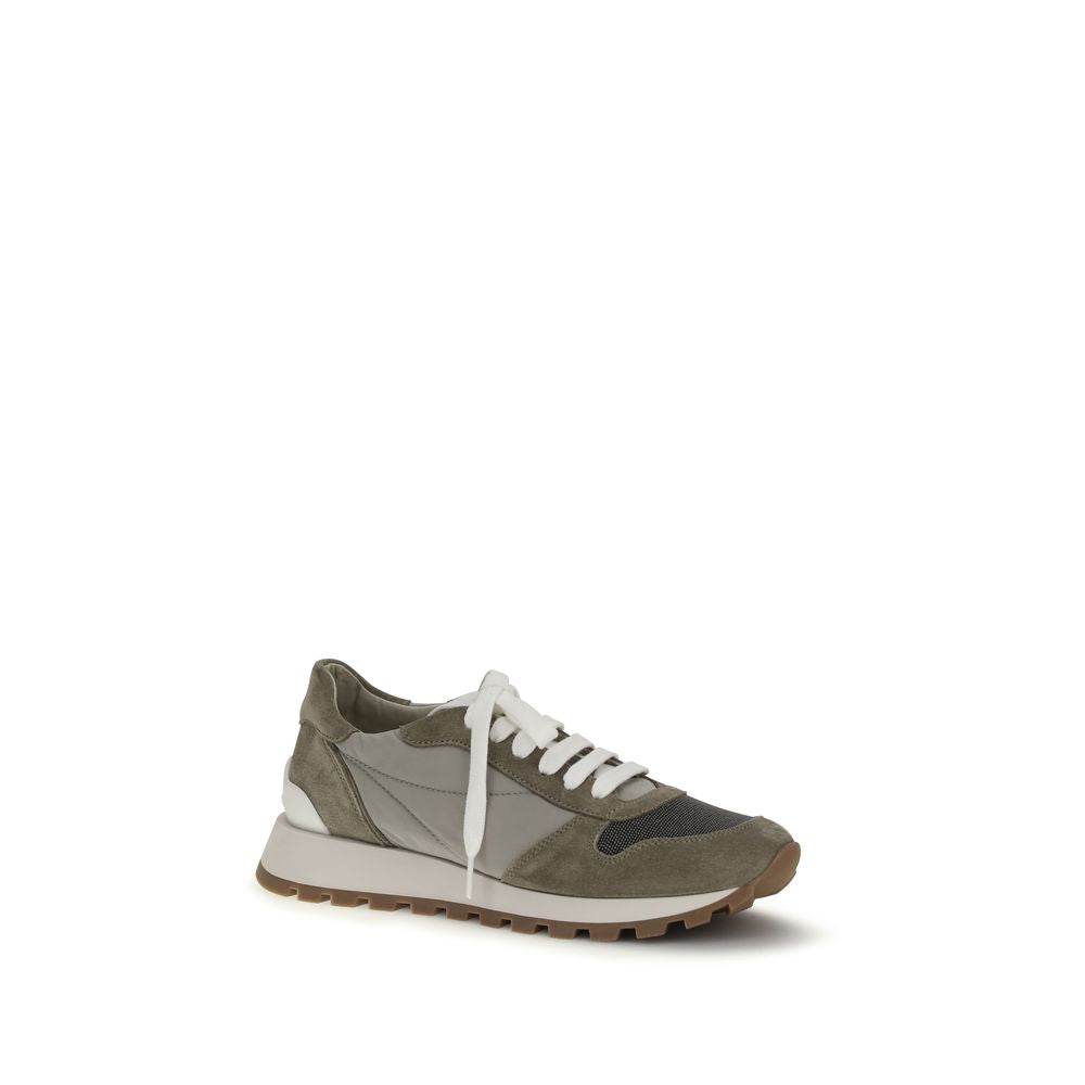 Brunello Cucinelli Bicolor Calf Leather Bos Taurus Athletic Sneakers