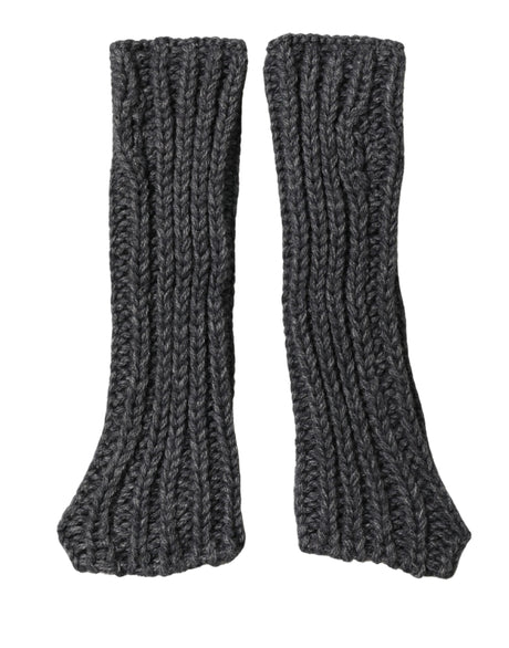 Dolce & Gabbana Gray Acrylic Knitted Fingerless Arm Warmer Gloves