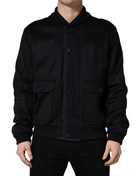 Dolce & Gabbana Black Cashmere Knitted Button Down Jacket