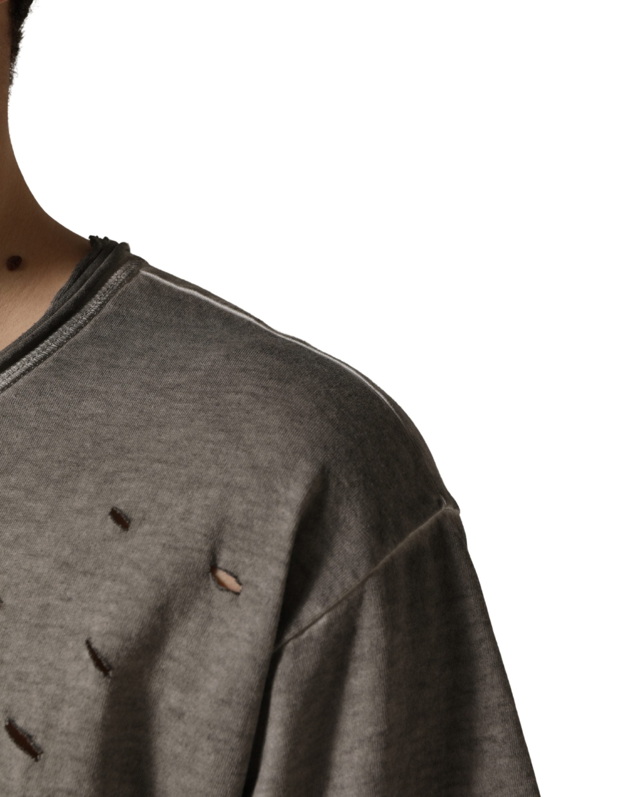 Dolce & Gabbana Gray DG Logo Print Cotton Round Neck T-shirt