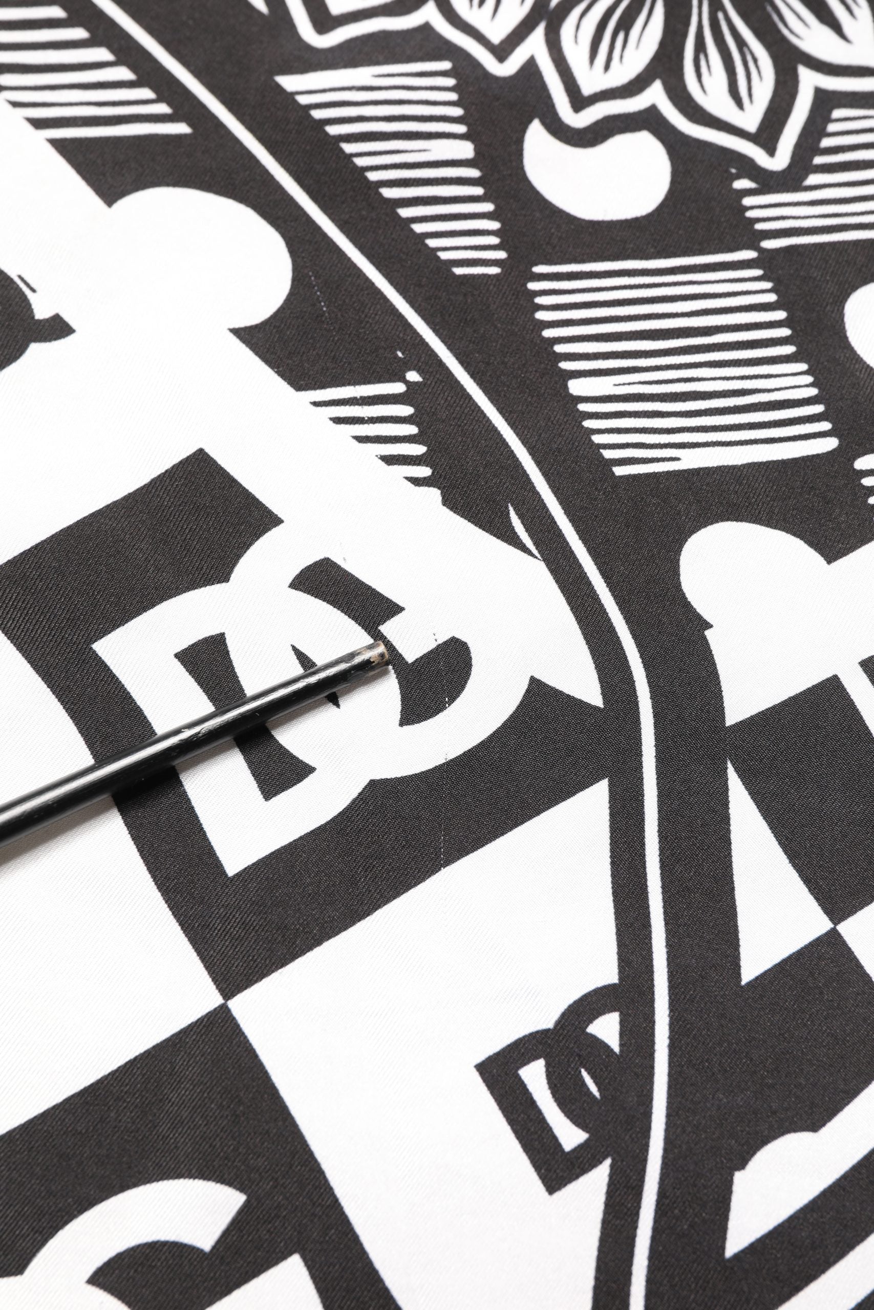 Dolce & Gabbana Black White Bandana Print Collared Shirt