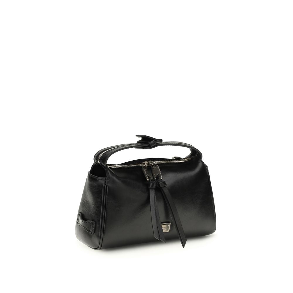 Dolce & Gabbana Black Calf Leather Bos Taurus Handbag