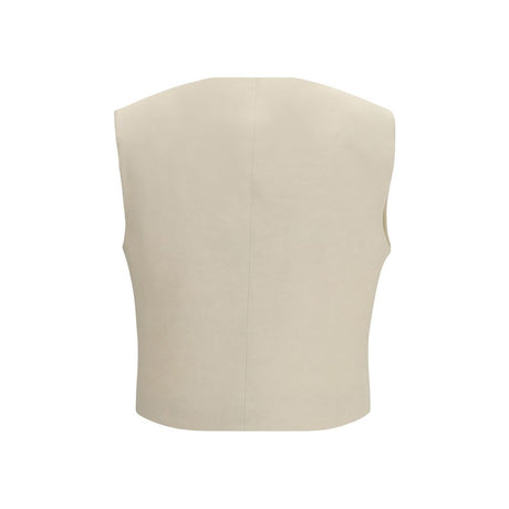 P.A.R.O.S.H. Beige Viscose Sleeveless Jacket