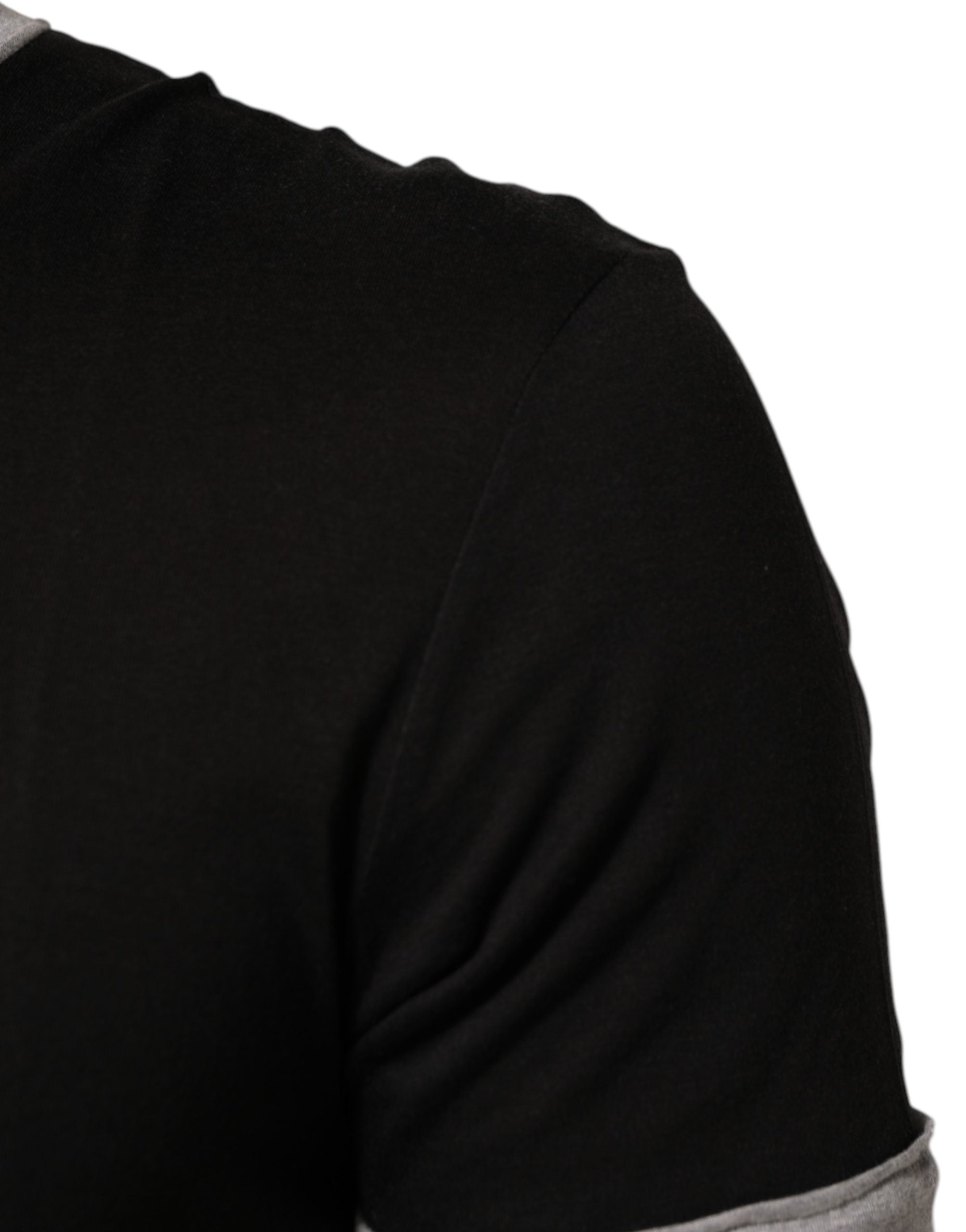 Dolce & Gabbana Black Two Tone DG Logo Print Cotton  T-shirt