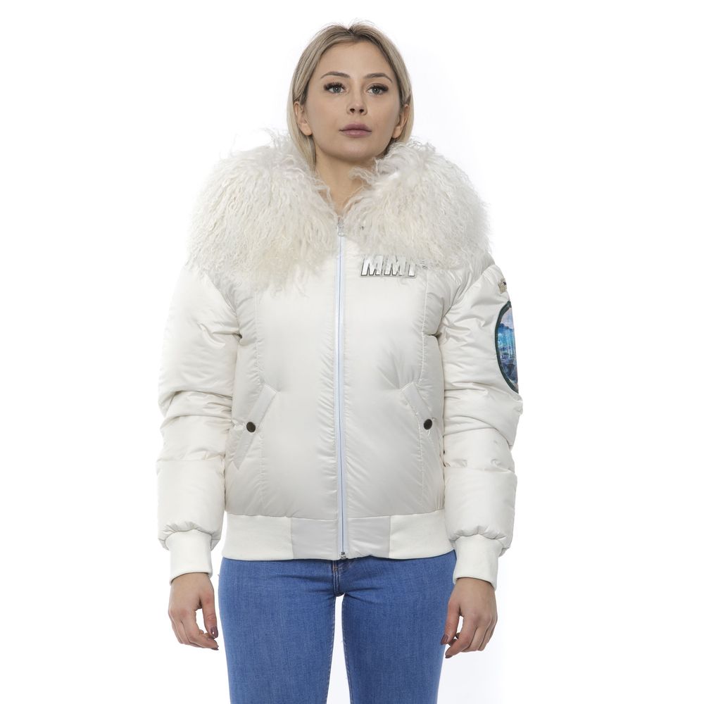 Mr&Mrs Italy White Polyester Women Bomber Jacket