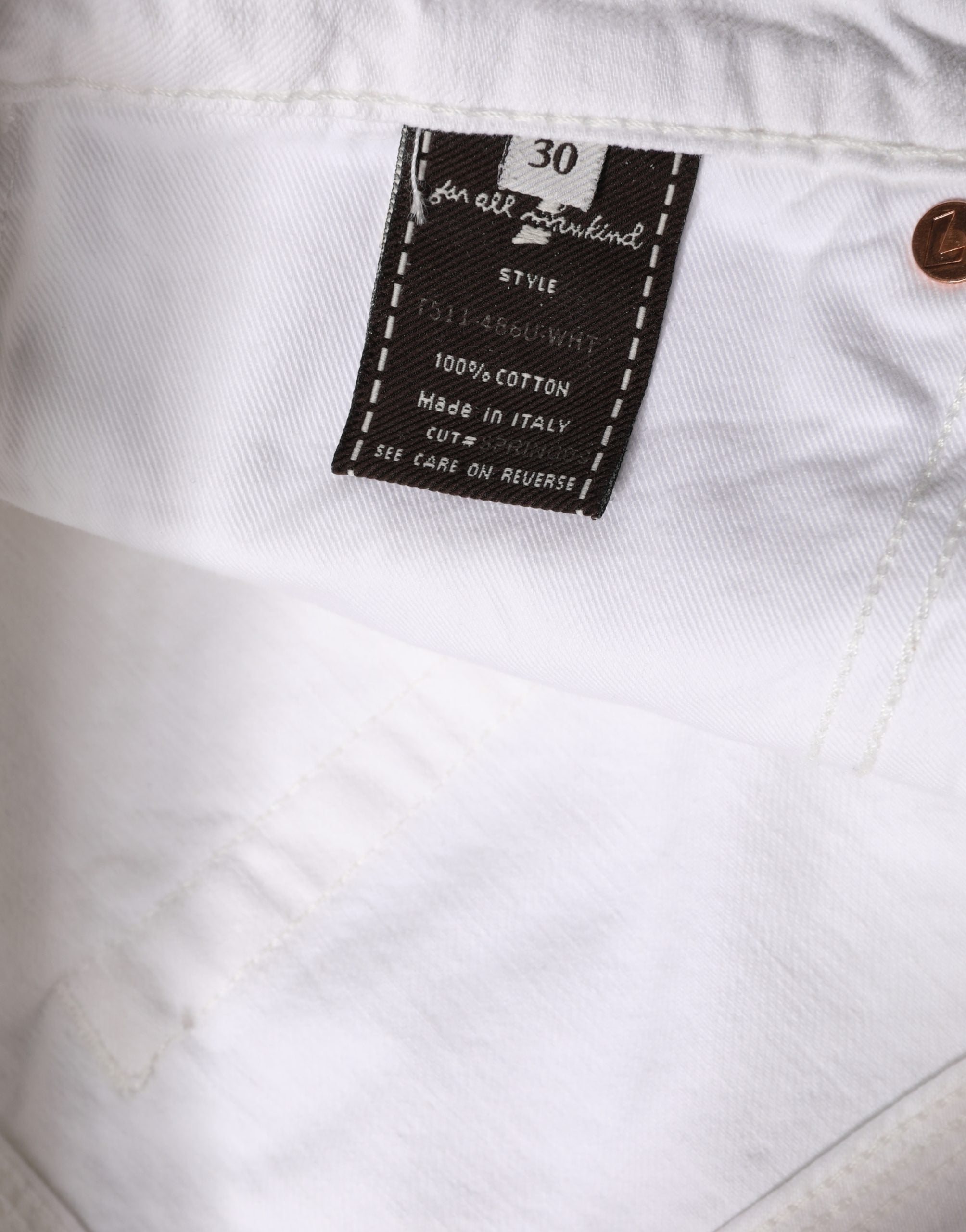 7 For All Mankind White Mid Waisted Skinny Denim Trouser Jeans