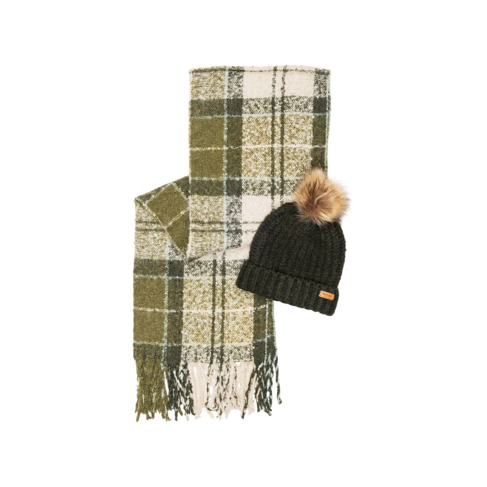Barbour Green Polyester Beanie
