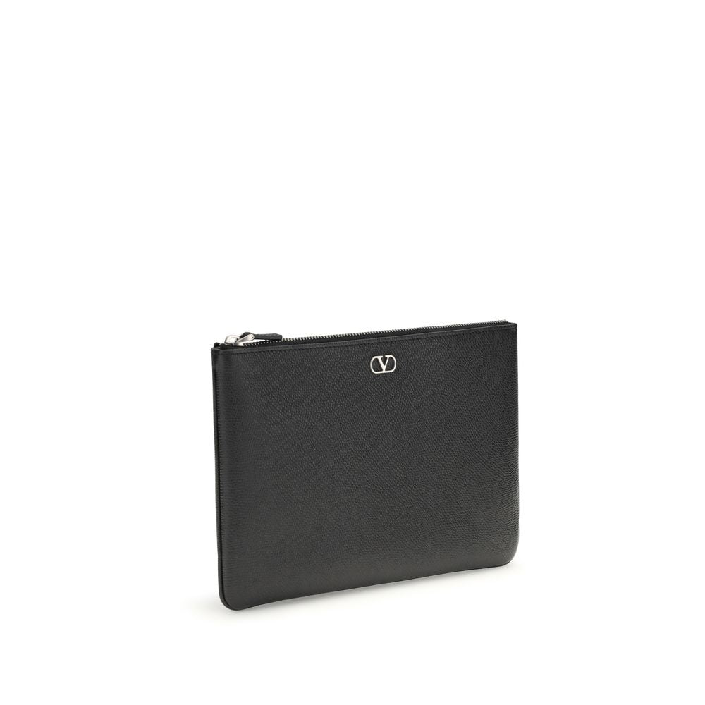 Valentino Garavani Black Calf Leather Bos Taurus Wallet