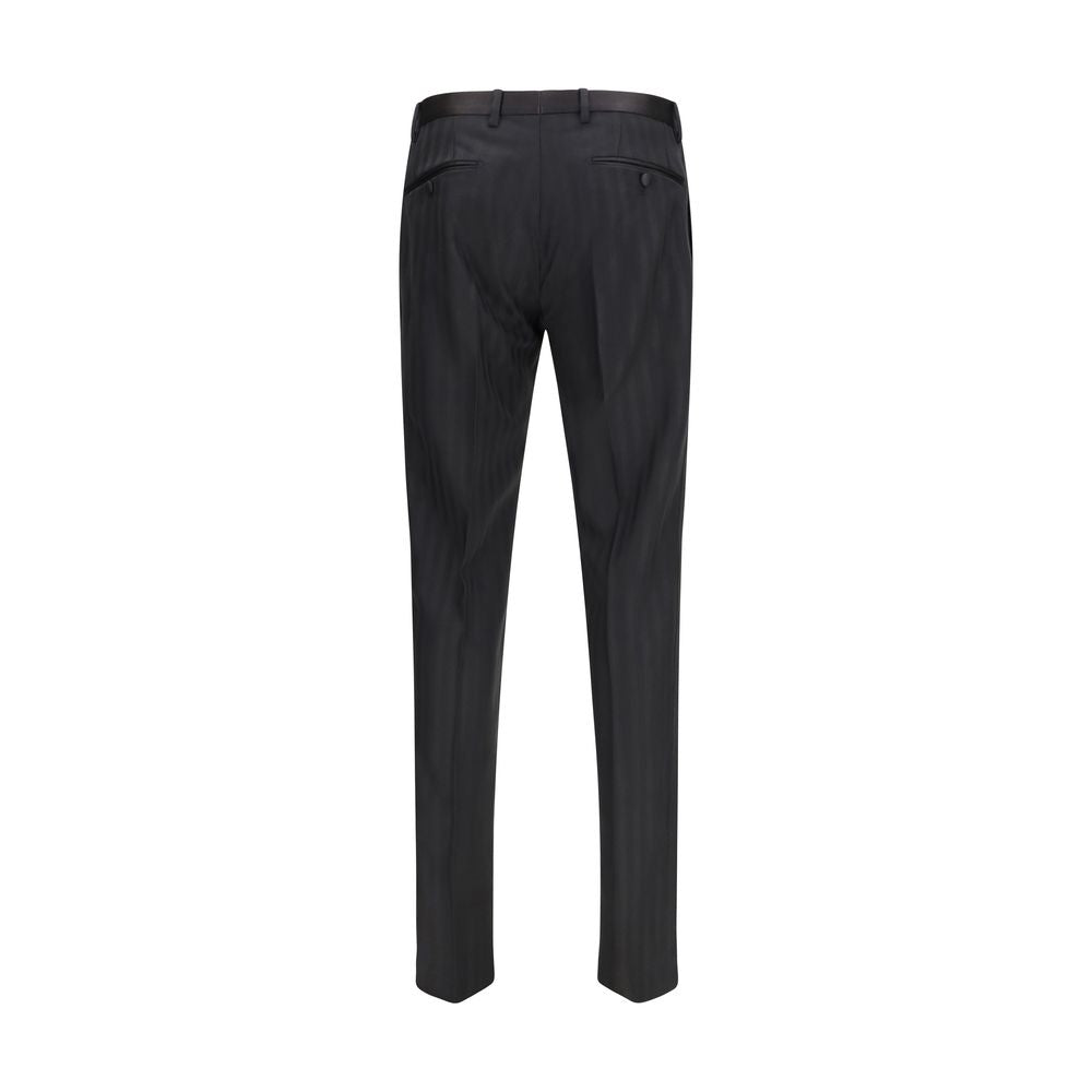 Dolce & Gabbana Black Wool Oves Aries Casual Pants