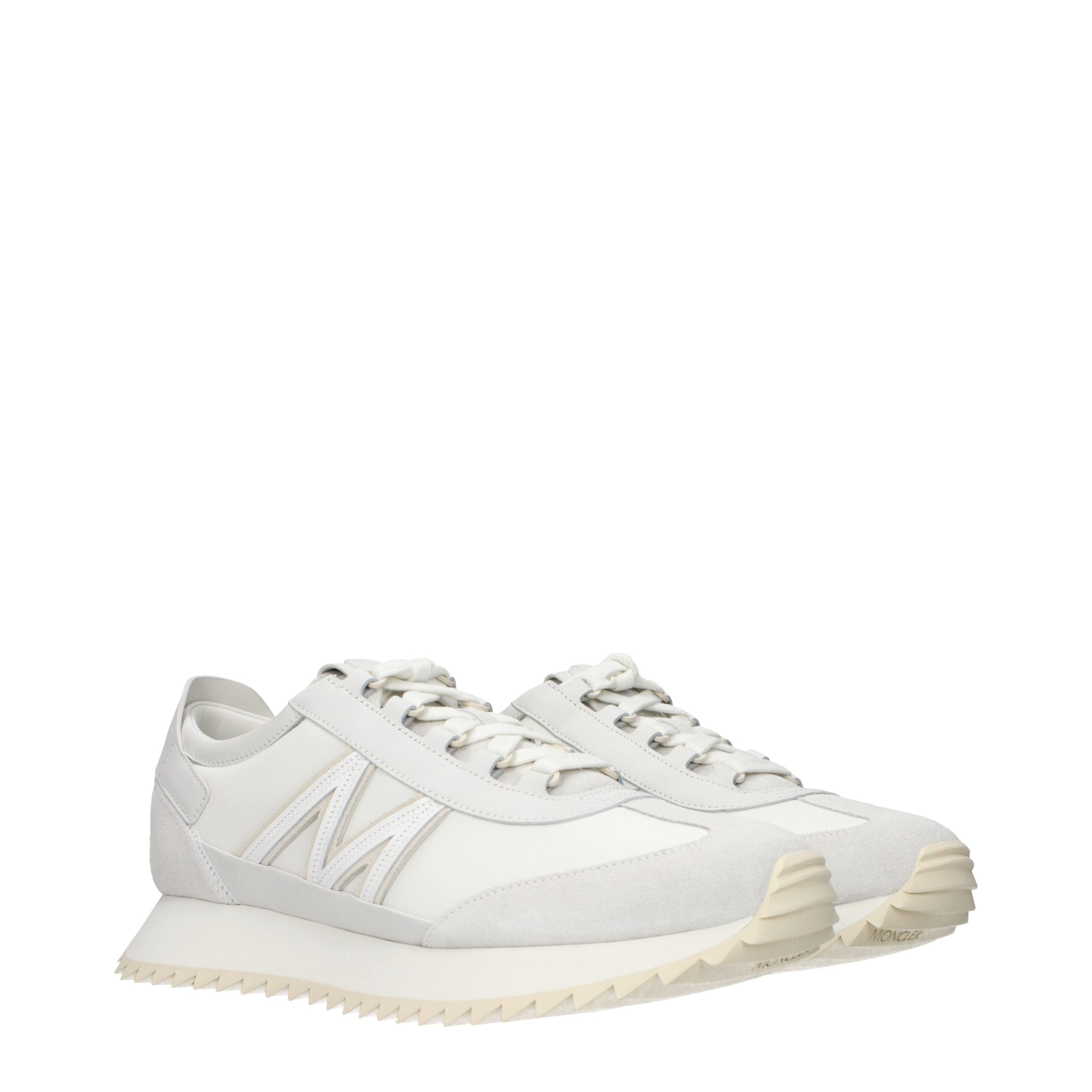 Moncler White Leather Athletic Sneakers