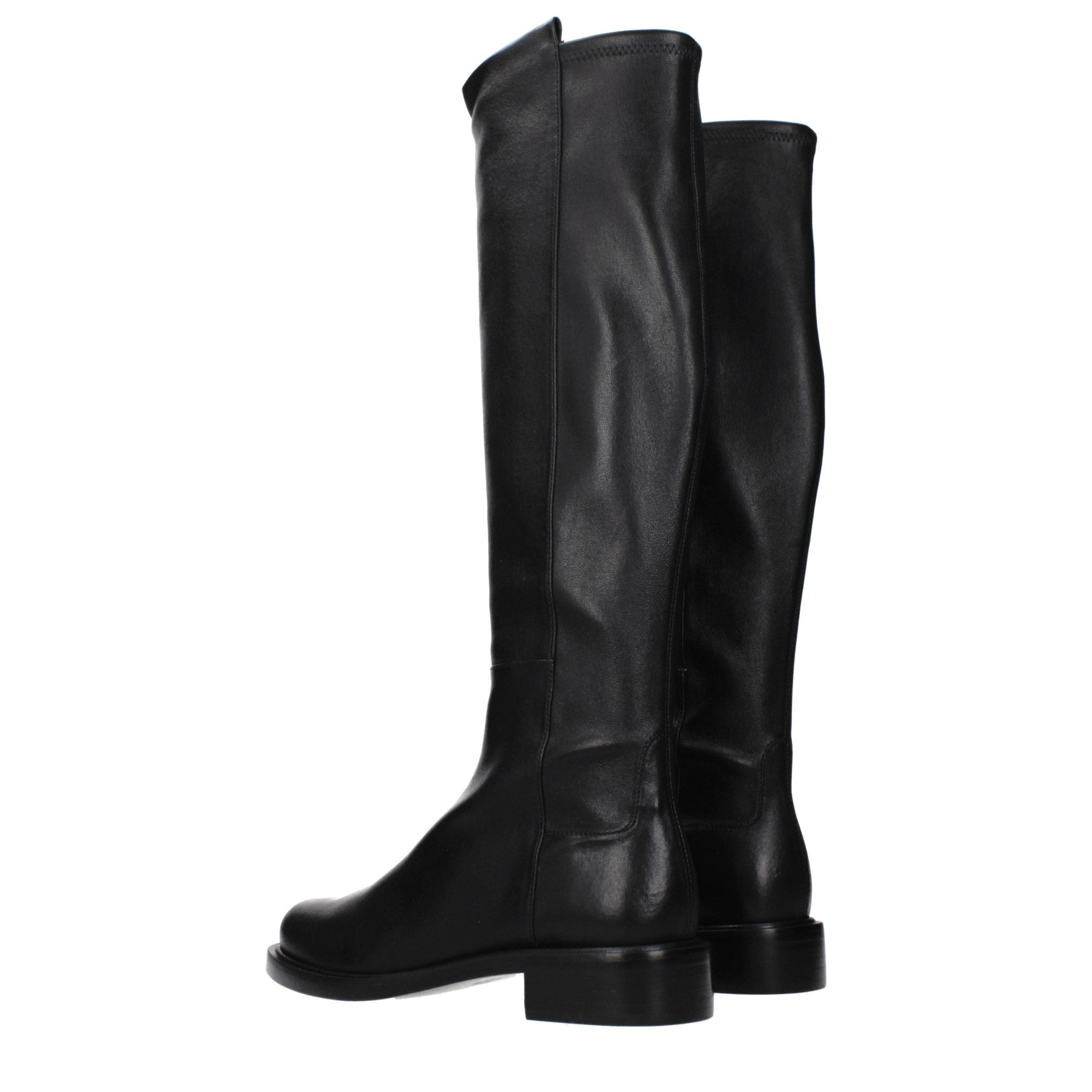 Stuart Weitzman Black Leather Over The Knee