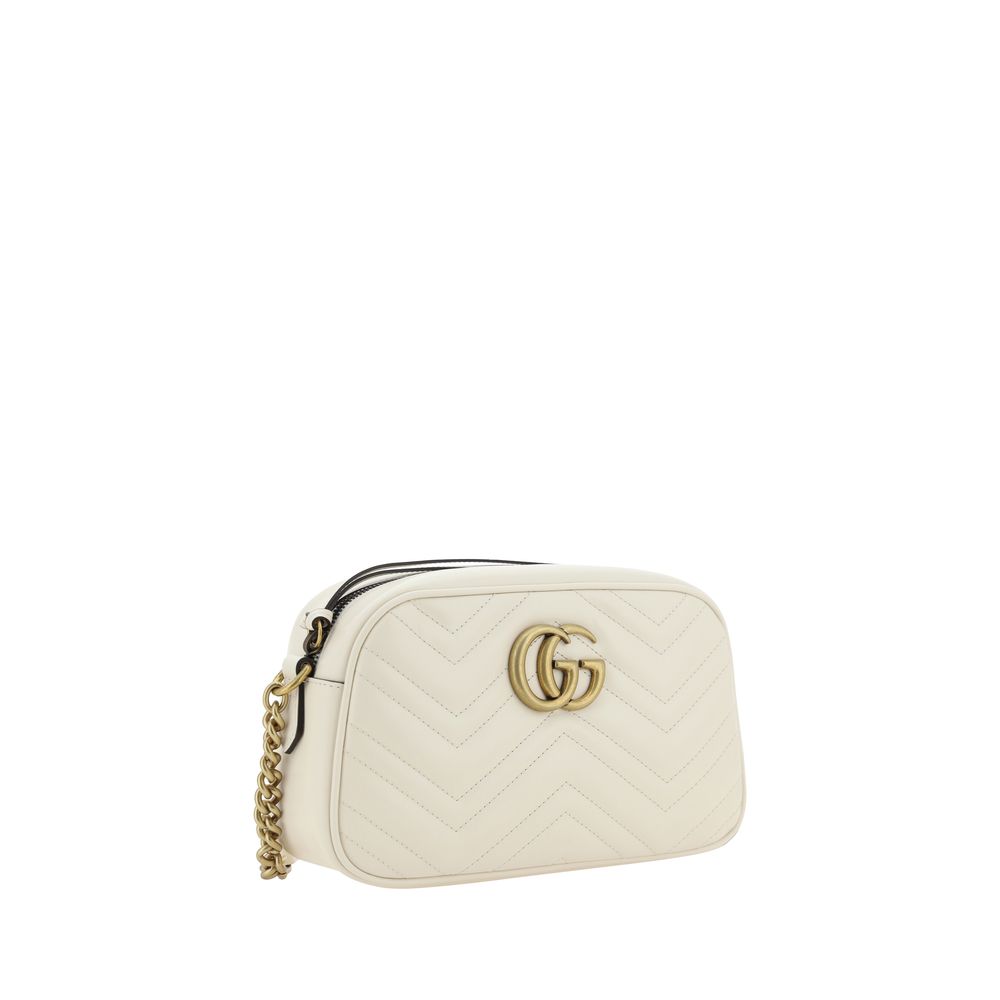 Gucci White Calf Leather Bos Taurus Shoulder Bag
