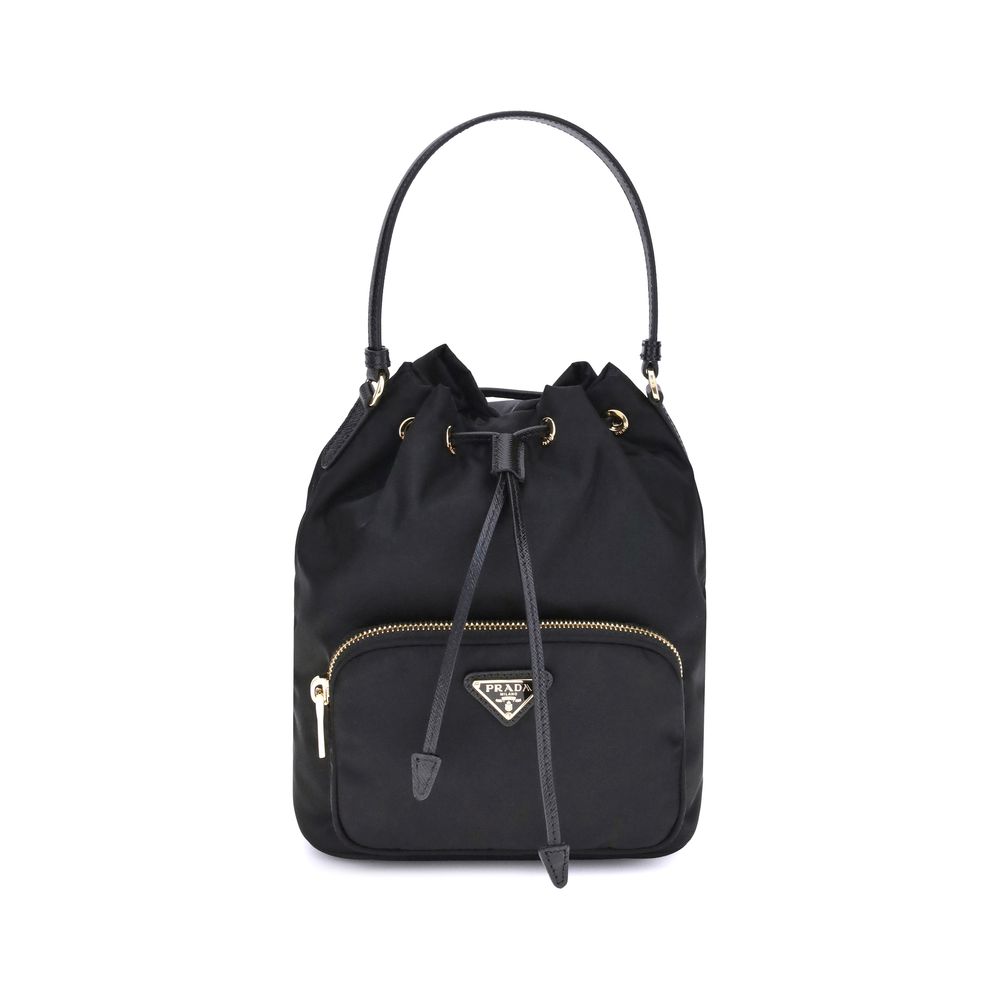 Prada Black Recycled Polyamide Backet Bag