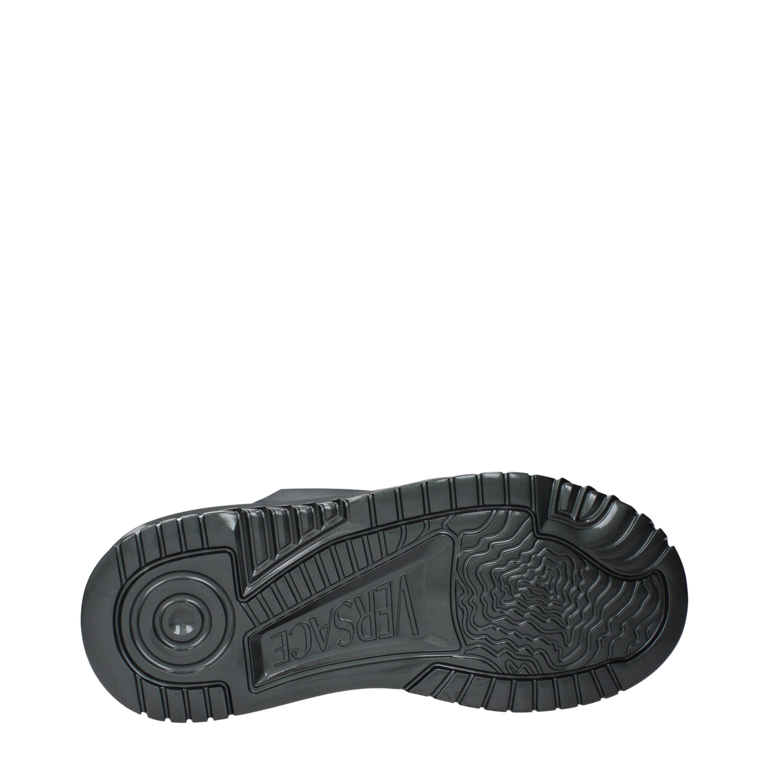 Versace Gray Leather Chunky Sneakers