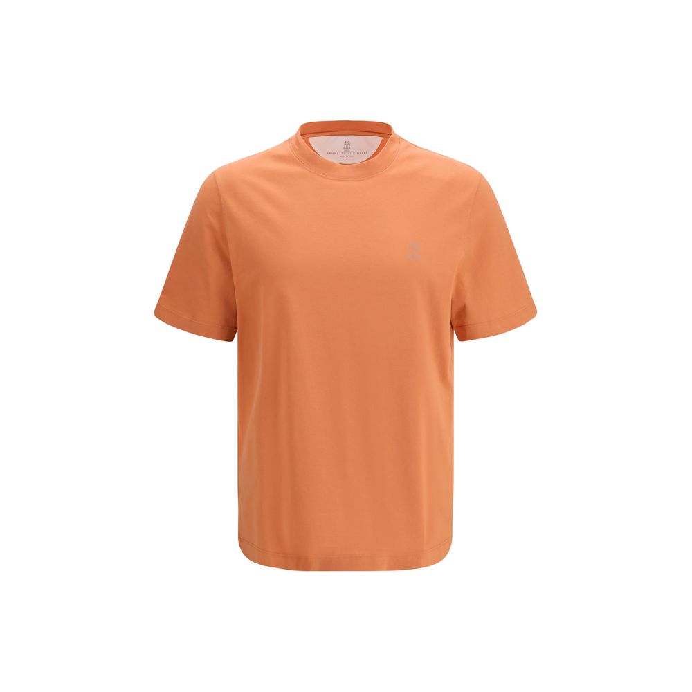 Brunello Cucinelli Orange Cotton T-Shirt