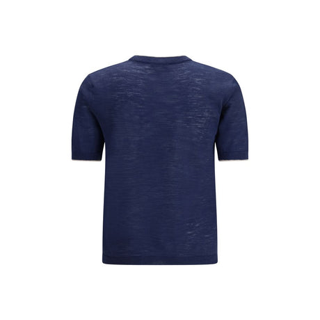 Brooksfield Blue Linen Shortsleeve Shirt