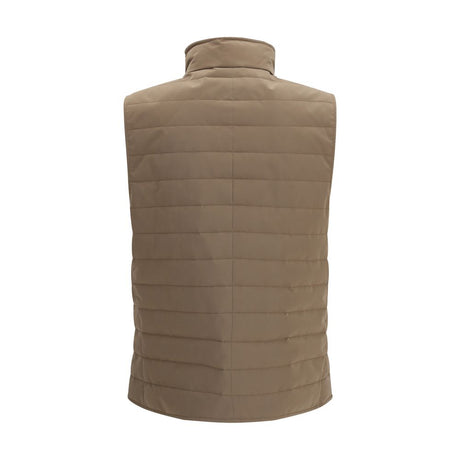 Brunello Cucinelli Beige Polyester Sleeveless Jacket