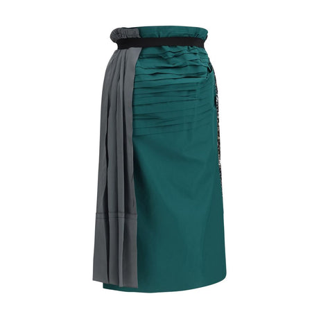 Prada Multicolor Silk Midi Skirt
