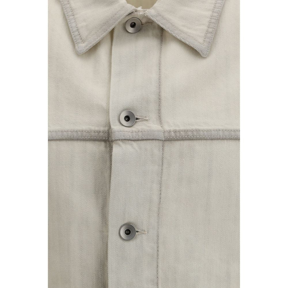 Rick Owens White Cotton Denim Jacket