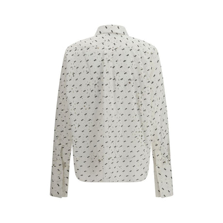 GCDS White Cotton Pattern Shirt