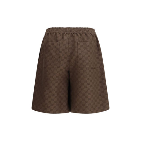 Gucci Brown Linen Bermuda Shorts