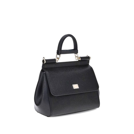 Dolce & Gabbana Black Calf Leather Bos Taurus Shoulder Bag