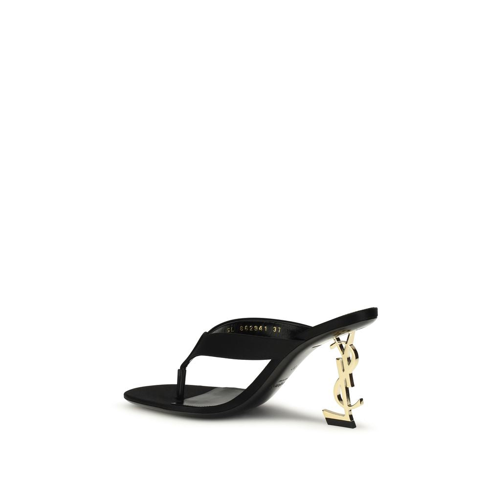 Saint Laurent Black Silk Sandals