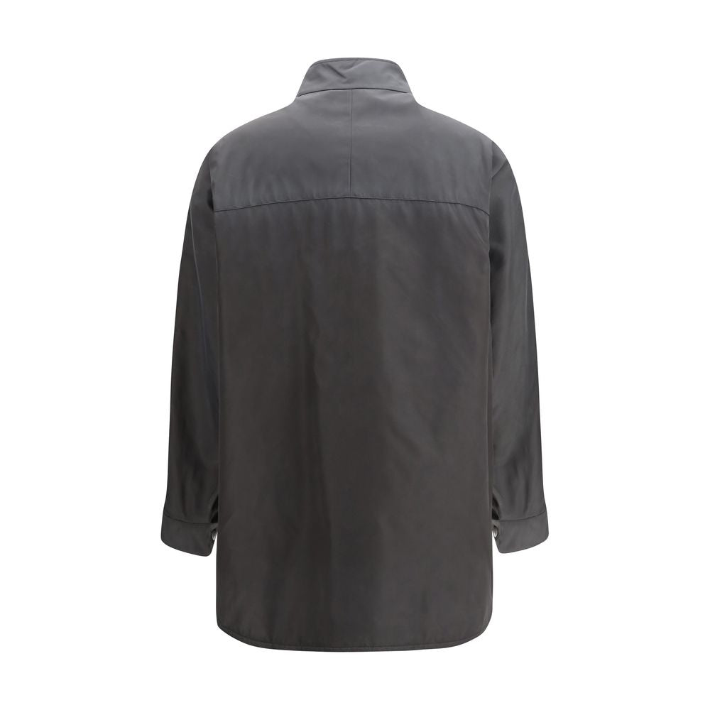 Prada Gray Recycled Polyamide Coat