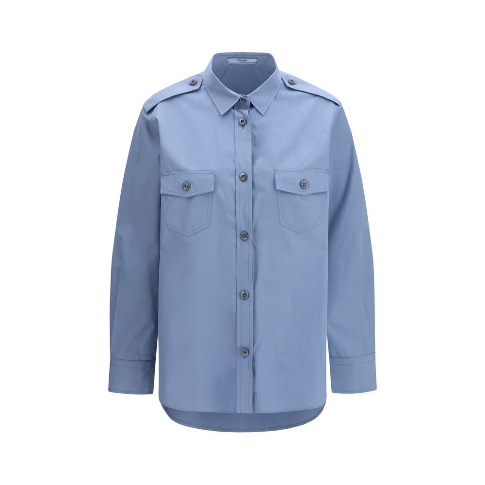 Prada Blue Cotton Dress Shirt