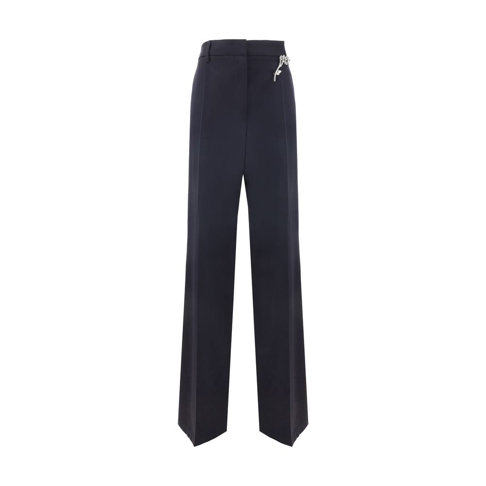 Prada Blue Wool Casual Pants