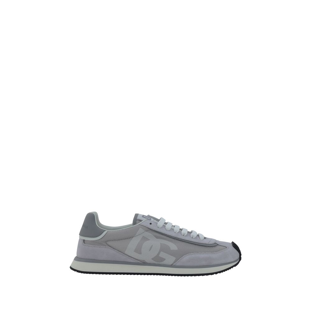 Dolce & Gabbana Gray Fabric Low Top Sneakers
