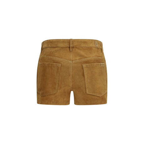 7FOR Beige Camel Hair  Bermuda Shorts