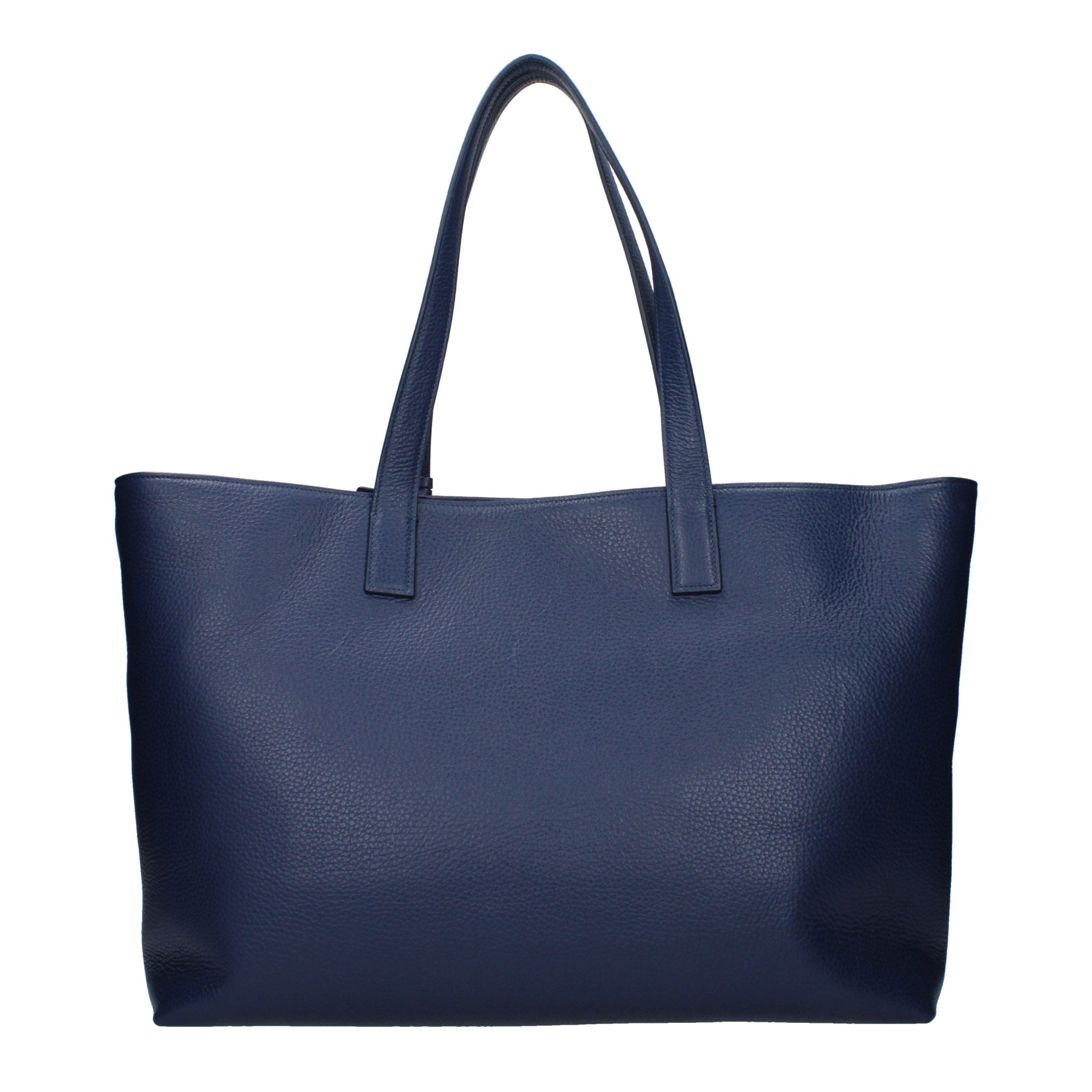 Roberto Cavalli Blue Leather Shoulder Bag