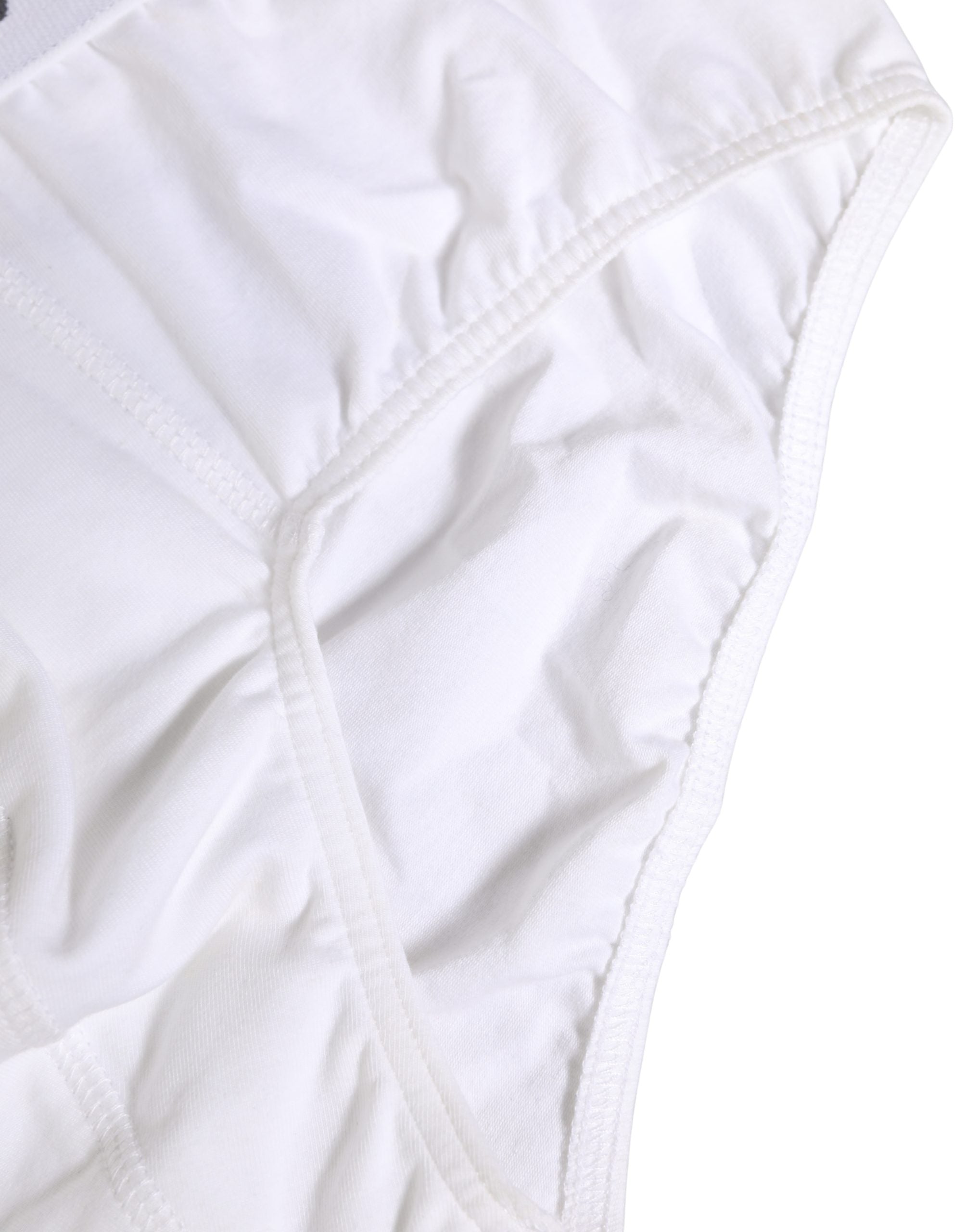 Dolce & Gabbana White Logo Waistband Cotton Men Briefs Underwear