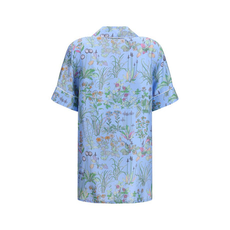 Gucci Blue Silk Shortsleeve Shirt