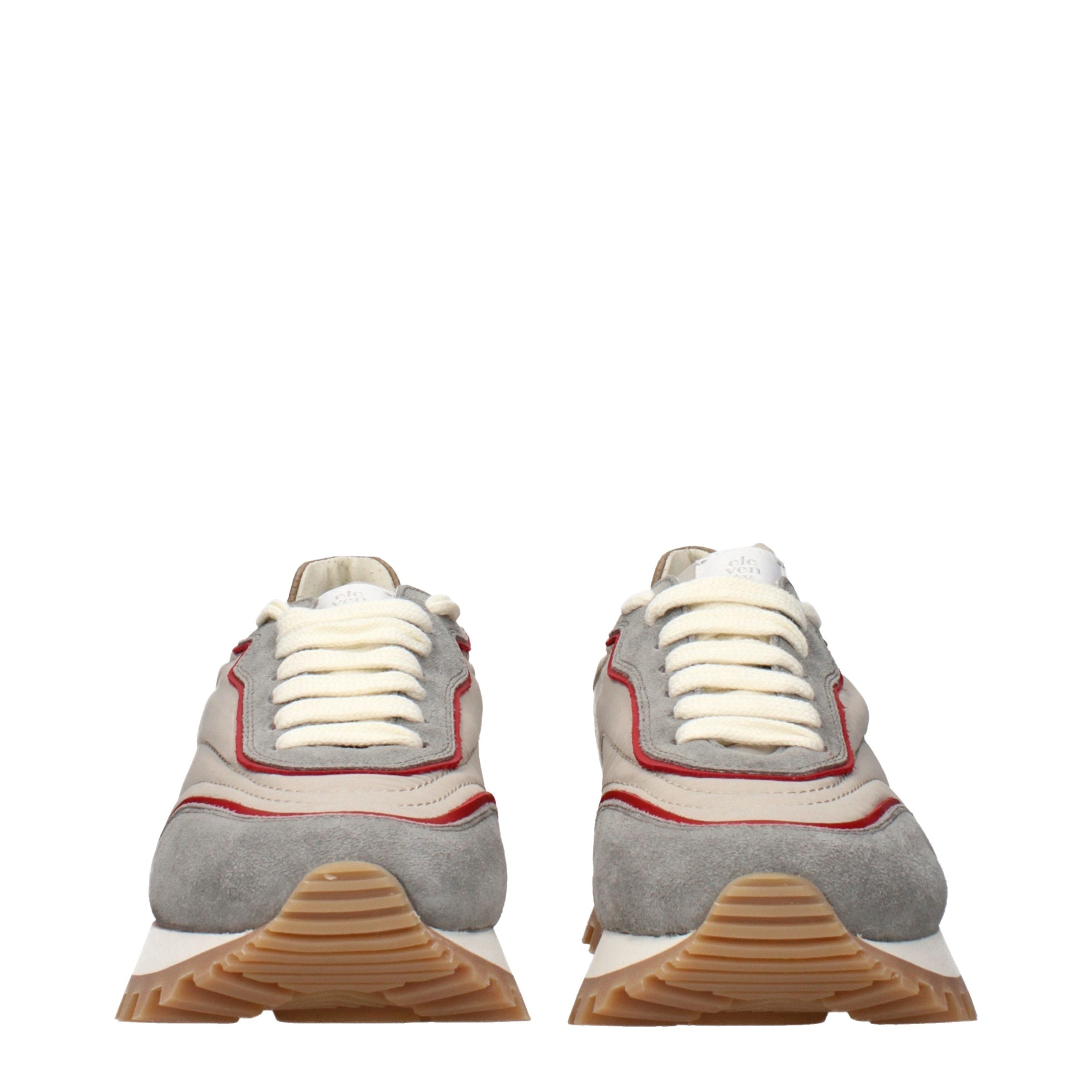 Eleventy Beige Fabric Low Top Sneakers