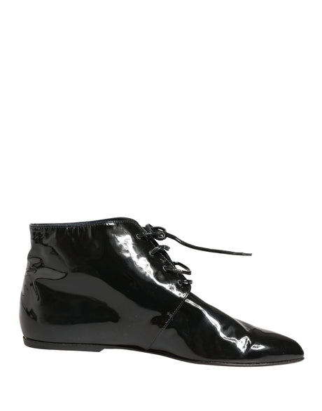 Dolce & Gabbana Black Leather AnkleBoots Shoes