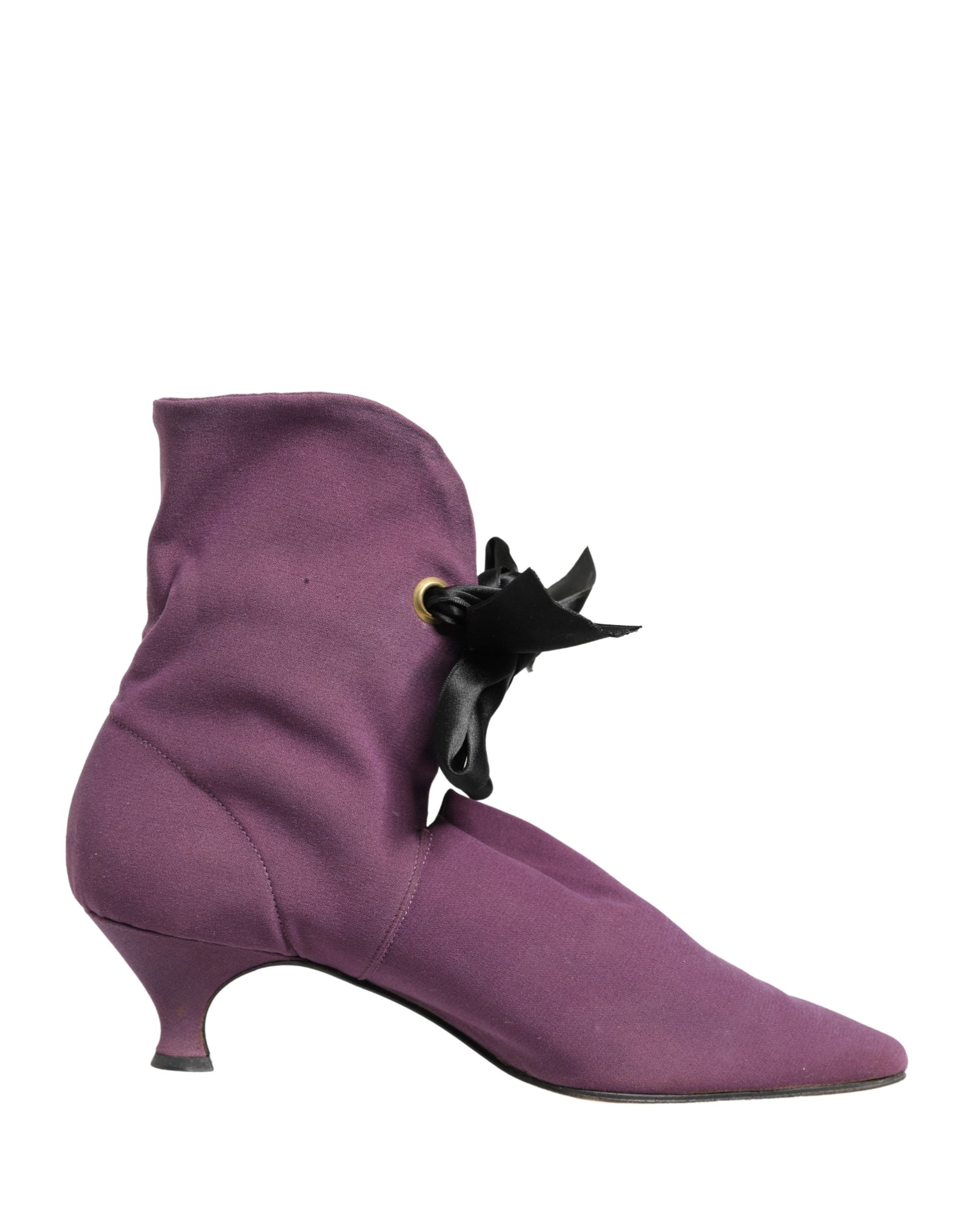 Dolce & Gabbana Purple Mid Calf Boots Shoes