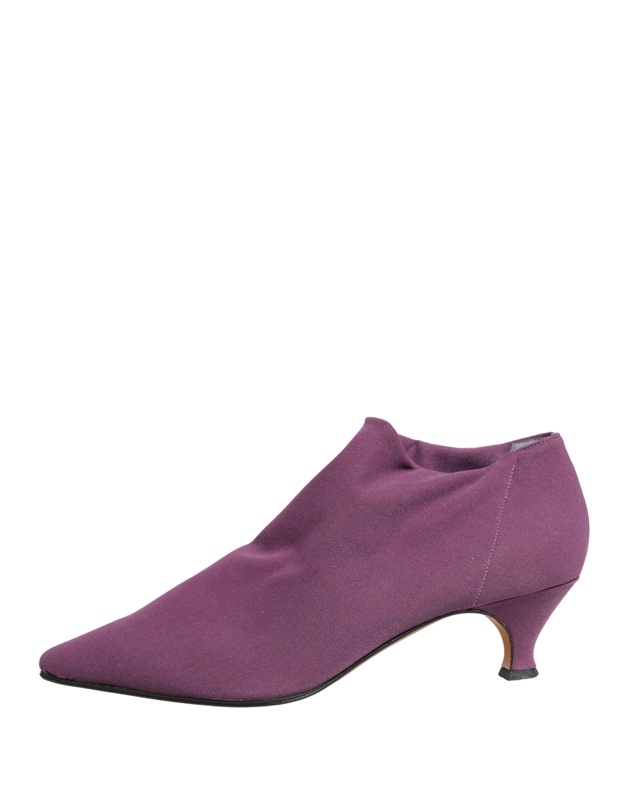 Dolce & Gabbana Shoes Purple Suede Ankle Boots Shoes