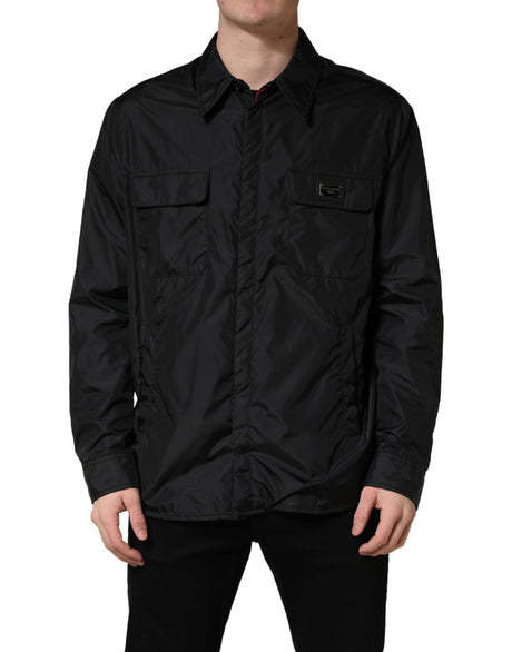 Dolce & Gabbana Black Logo Plaque Long Sleeves Shirt Jacket